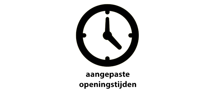 Let op! Aangepaste openingstijden i.v.m. de feestdagen